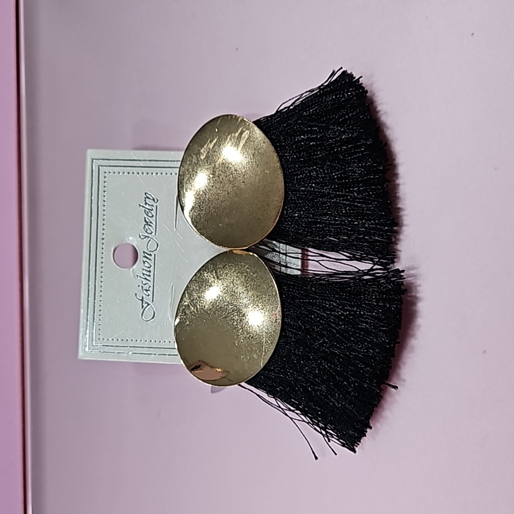 Gold & black earrings
